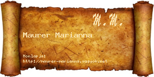 Maurer Marianna névjegykártya